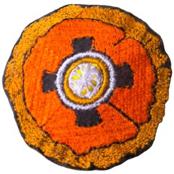 Poppy rond - rouge orange et pistil mauve