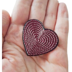 Coeur fantaisie bordeaux