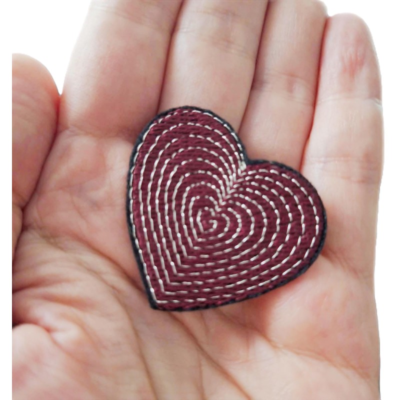 Coeur fantaisie bordeaux
